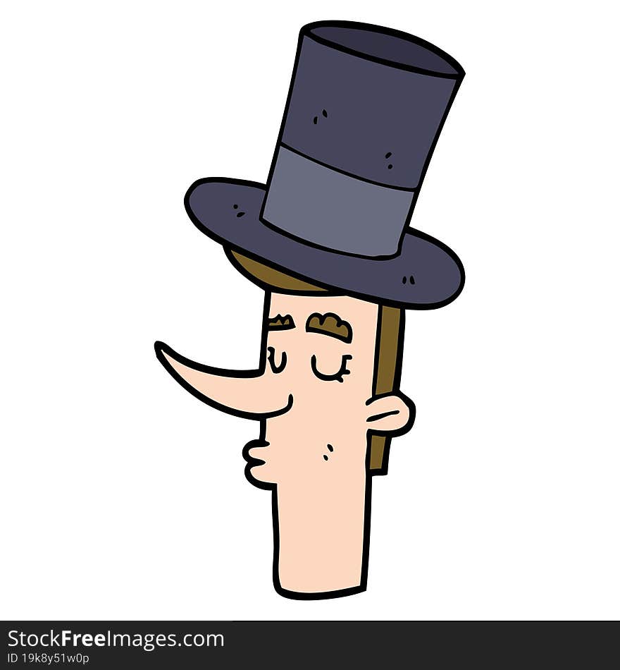 Cartoon Man Wearing Top Hat