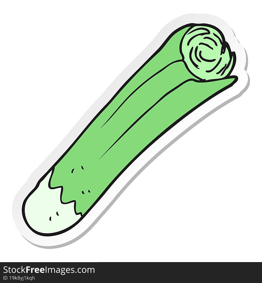 sticker of a cartoon leek