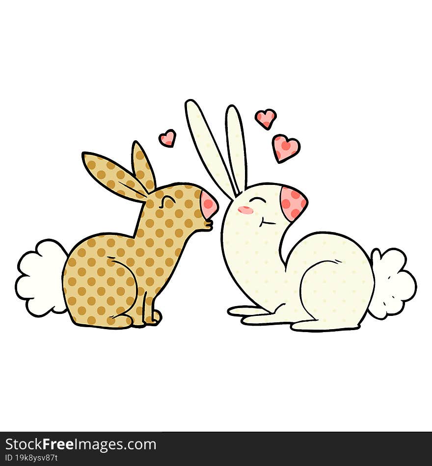 cartoon rabbits in love. cartoon rabbits in love