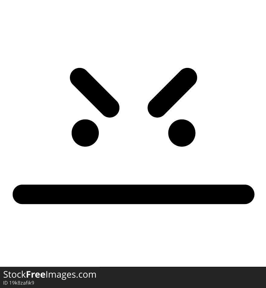 simple annoyed face icon