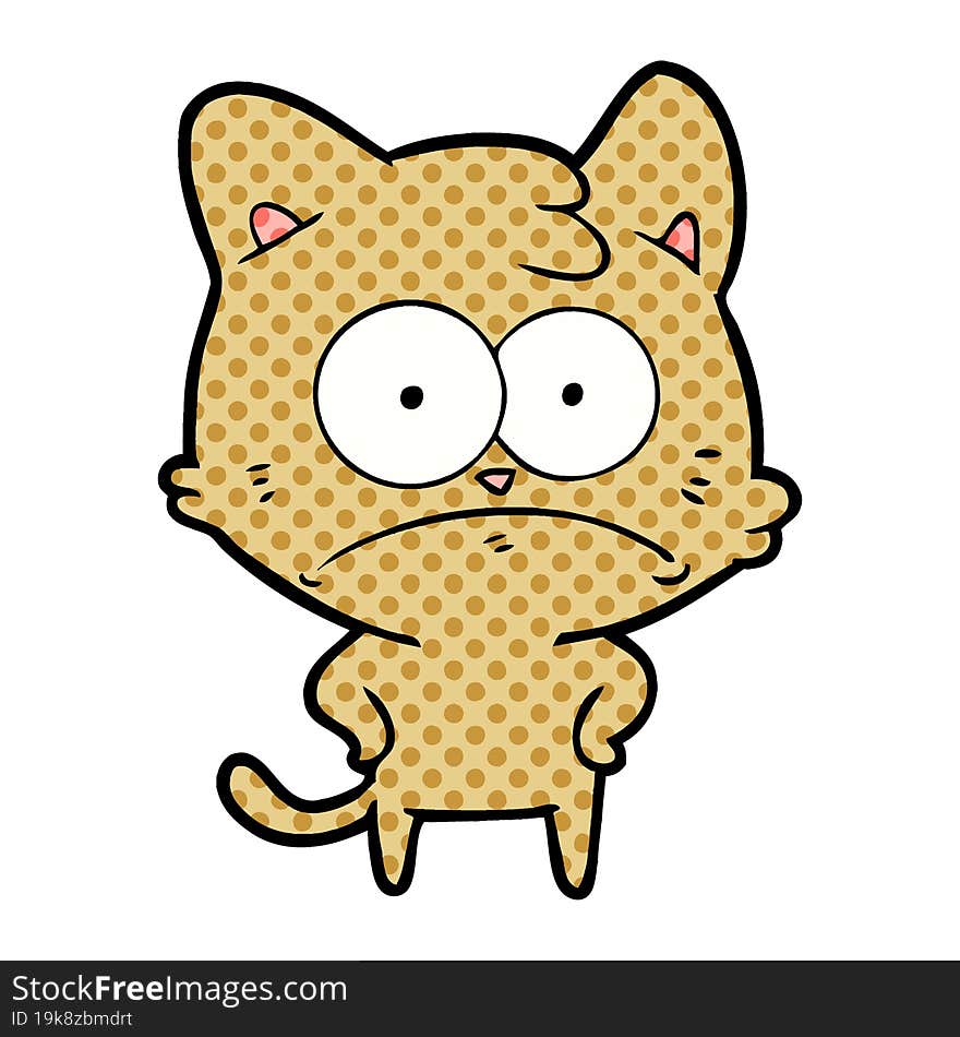 cartoon nervous cat. cartoon nervous cat