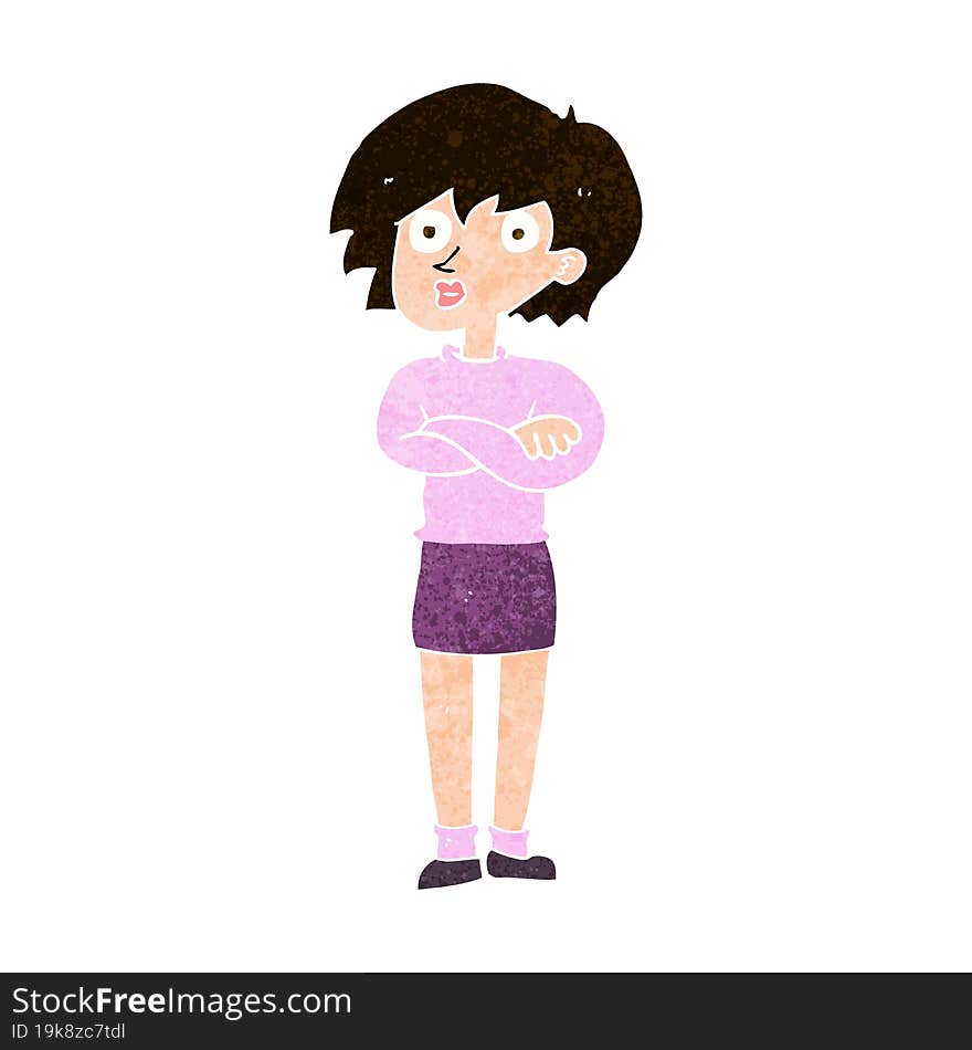 cartoon woman wit crossed arms