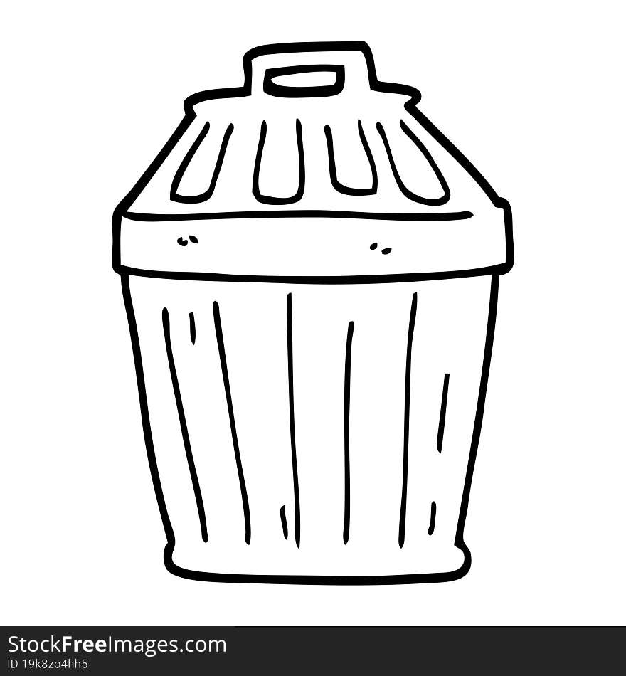 line drawing cartoon waste bin