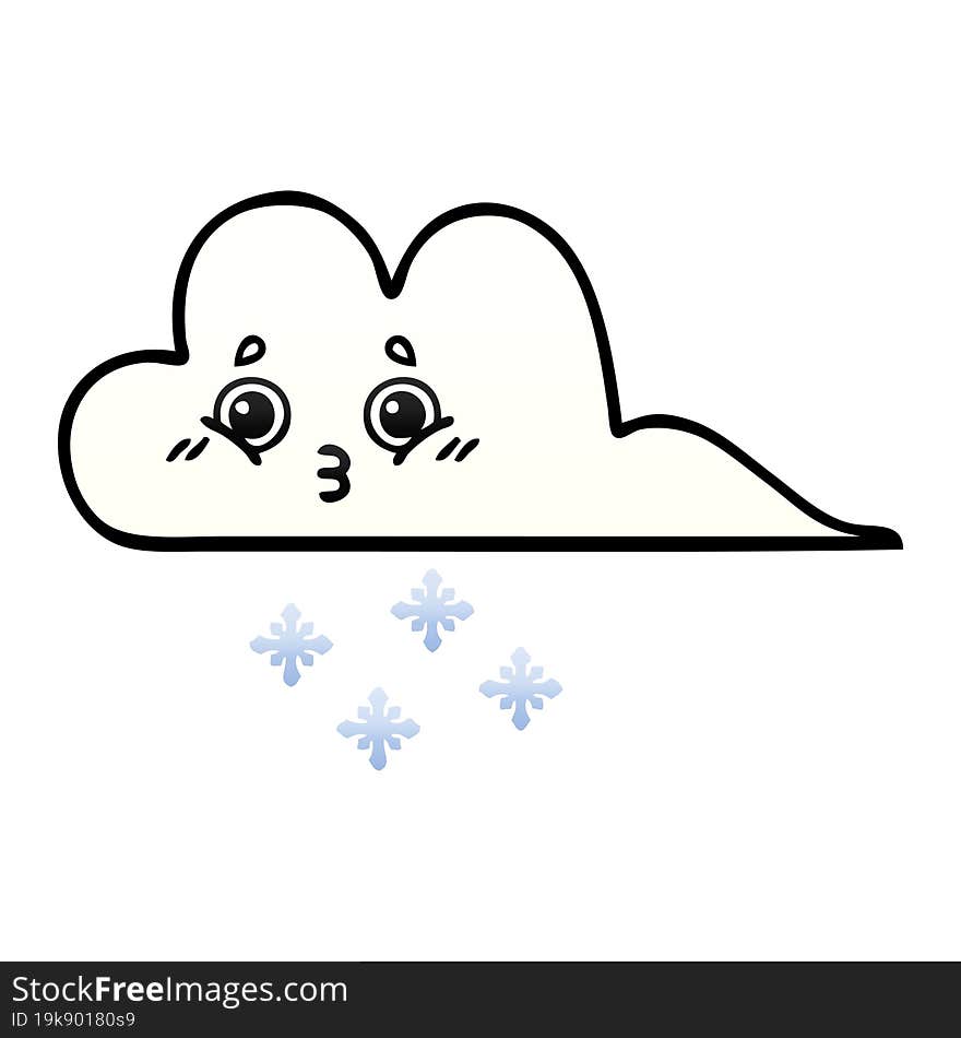 gradient shaded cartoon snow cloud