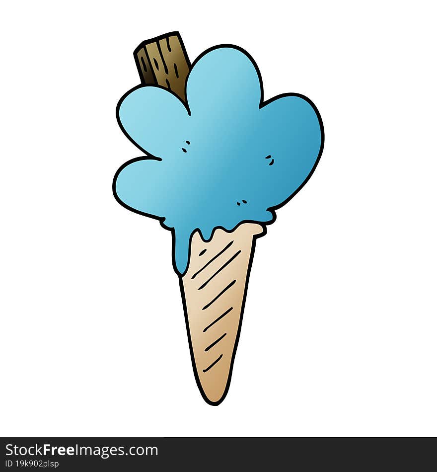 Cartoon Doodle Ice Cream Cone