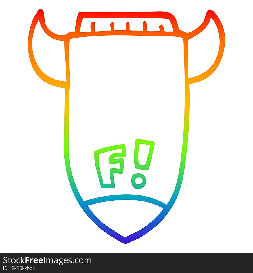 rainbow gradient line drawing cartoon space rocket