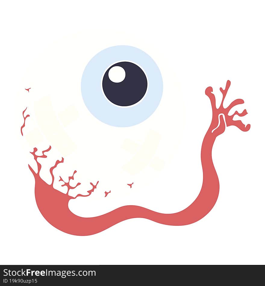 flat color style cartoon injured eyeball