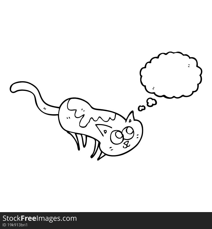 Thought Bubble Cartoon Cat