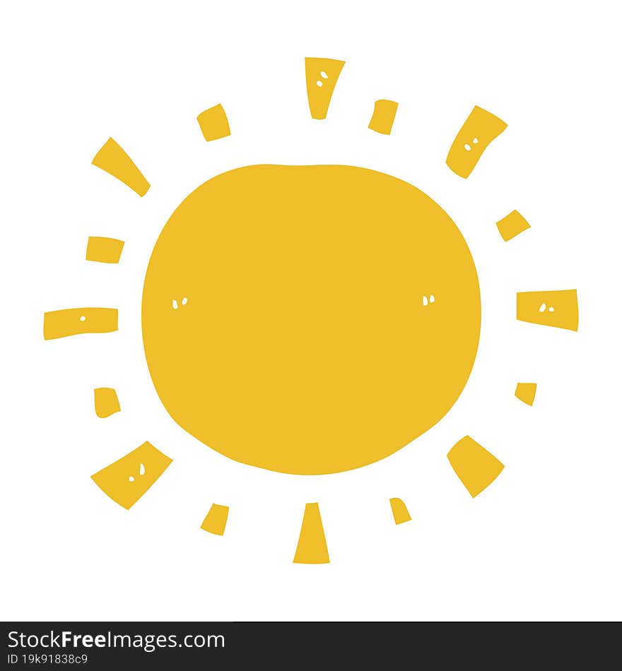 flat color style cartoon sun