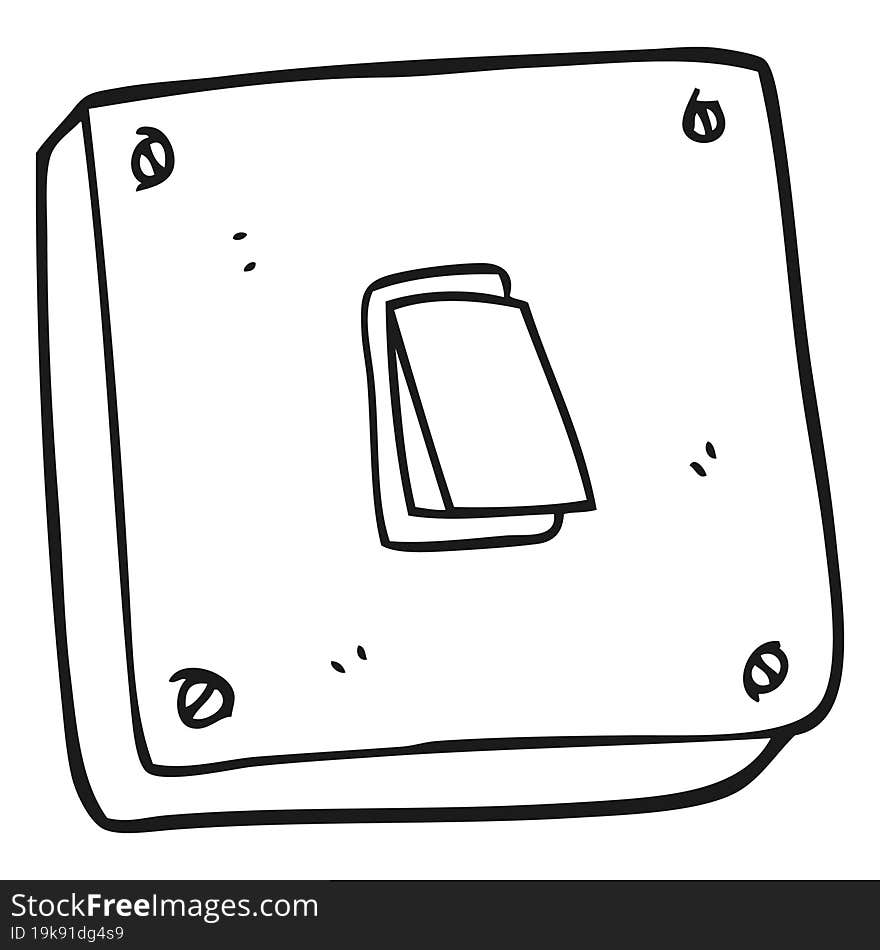 black and white cartoon light switch