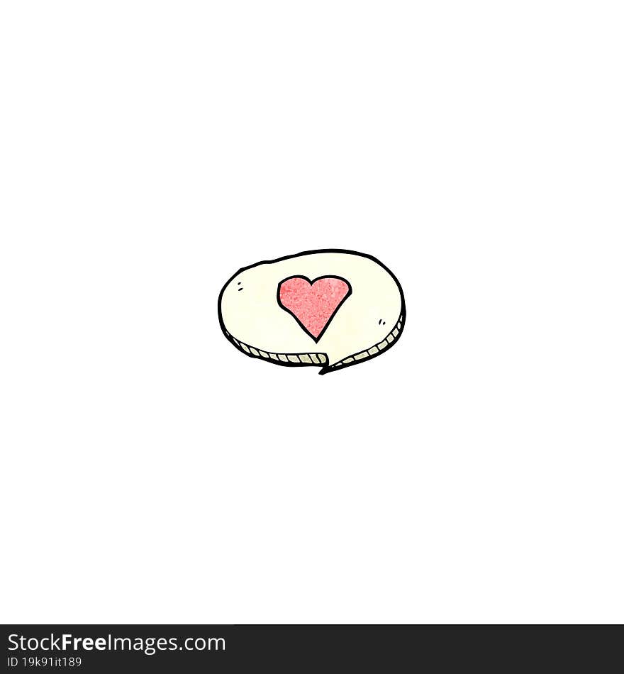 Cartoon Speech Bubble With Love Heart