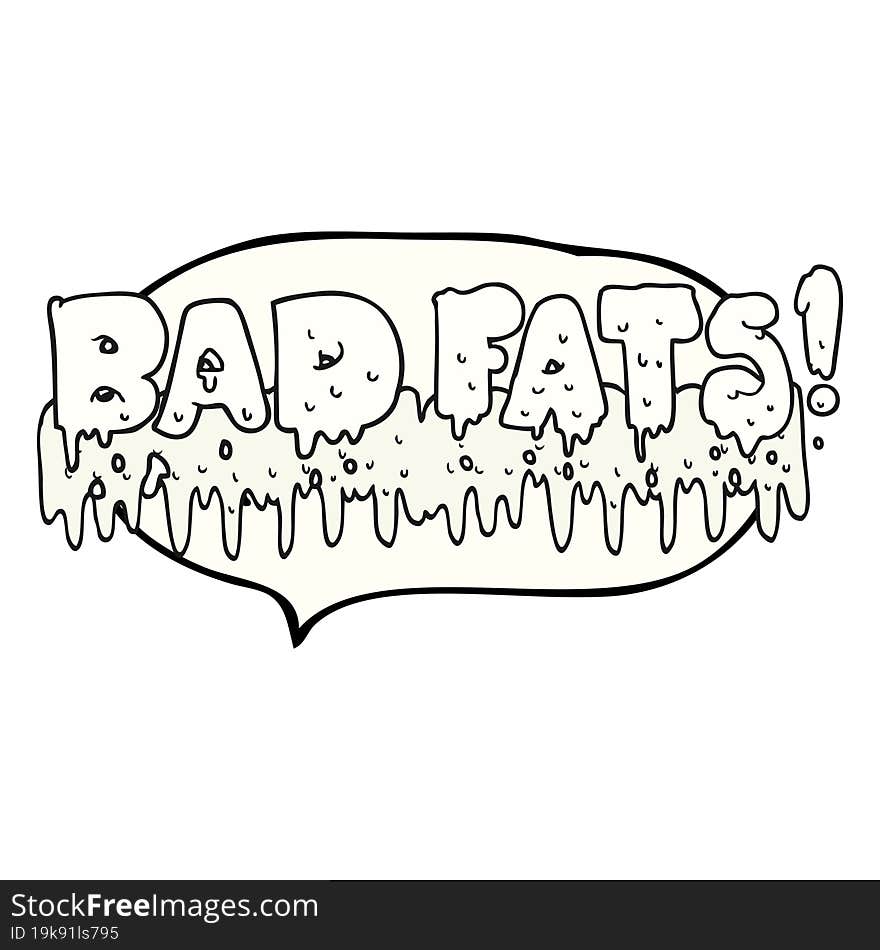 speech bubble cartoon bad fats