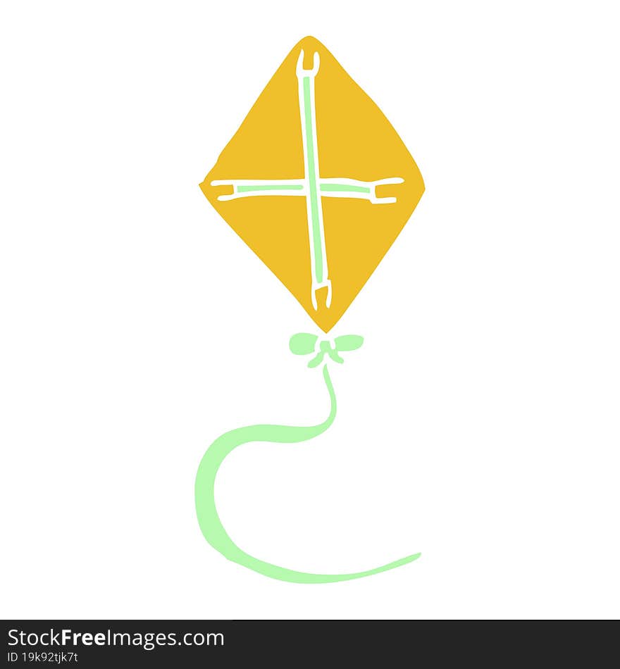 flat color illustration cartoon kite