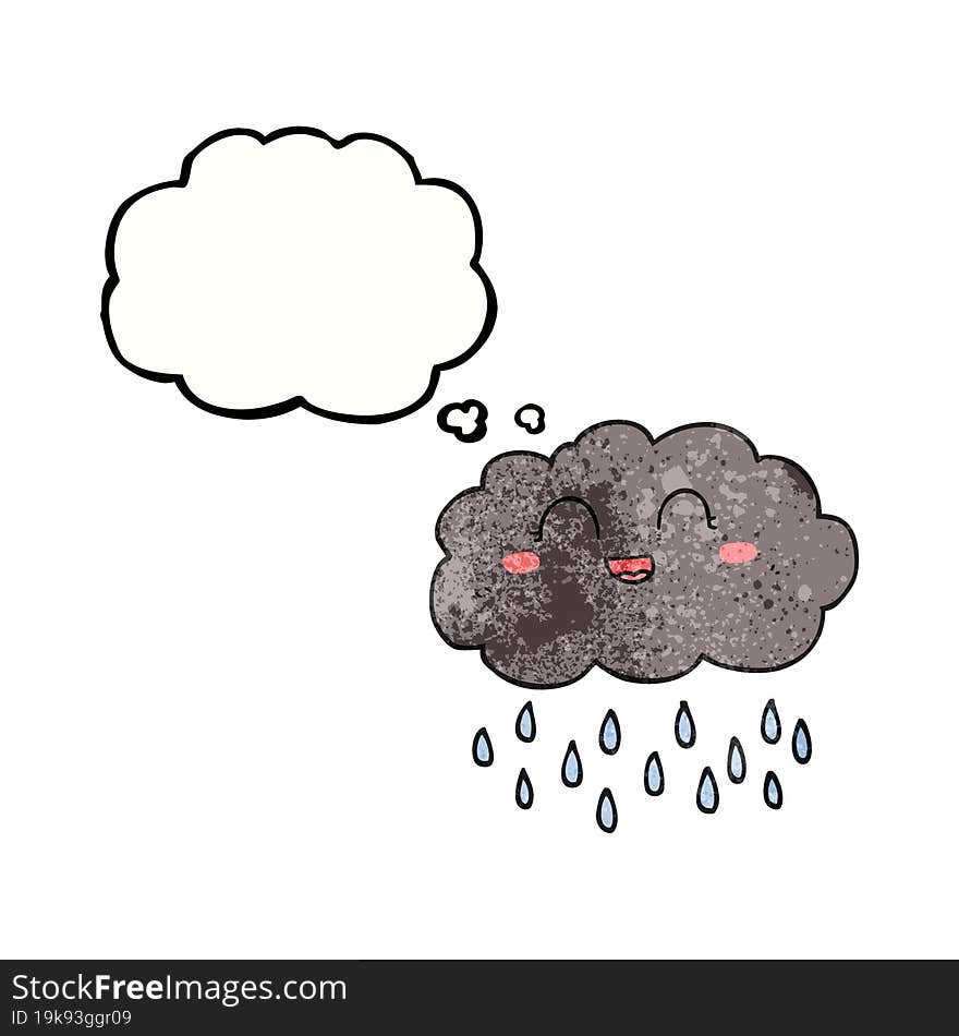 thought bubble textured cartoon rain cloud