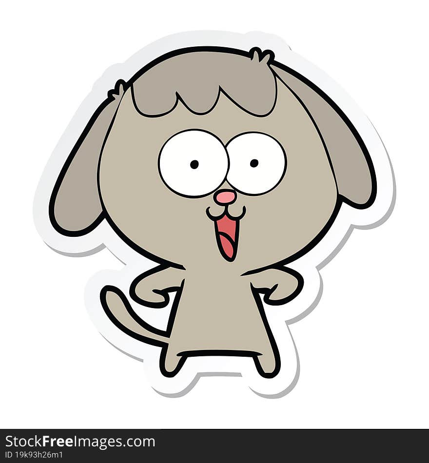 sticker of a cute cartoon dog