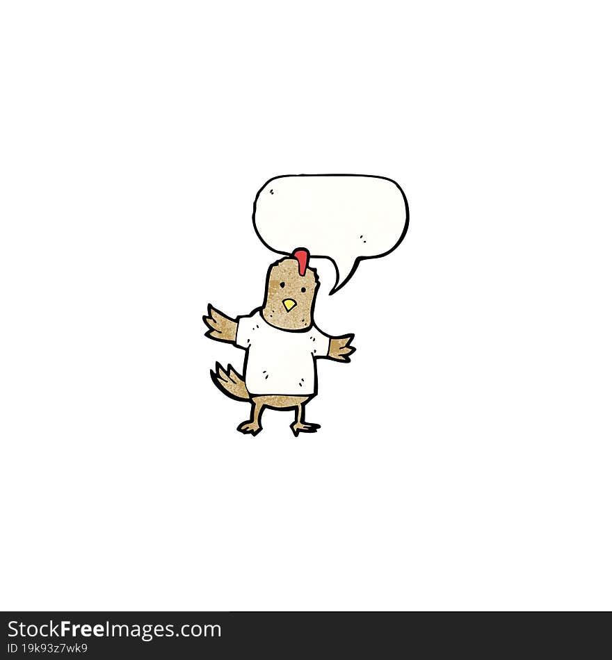 chicken with speech bubble cartoon