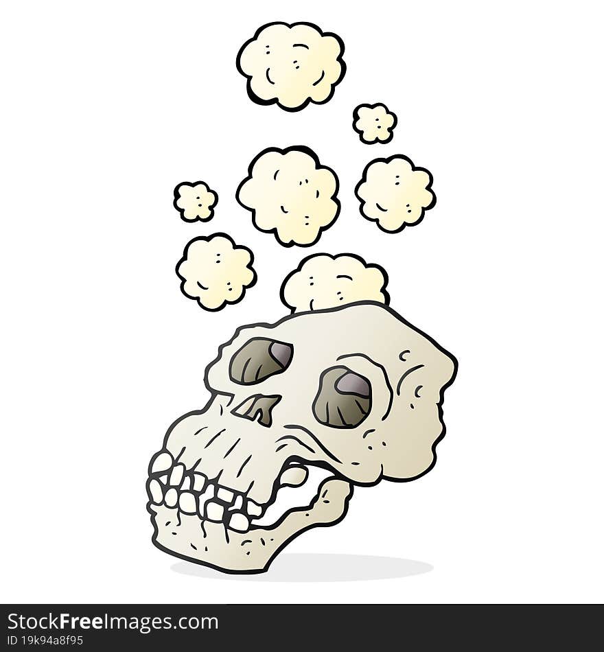 cartoon ancient skull