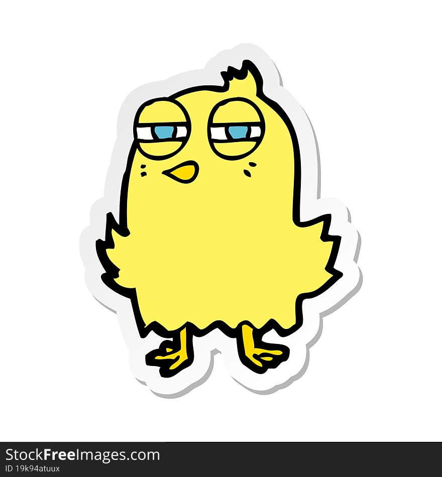 sticker of a funny cartoon bird