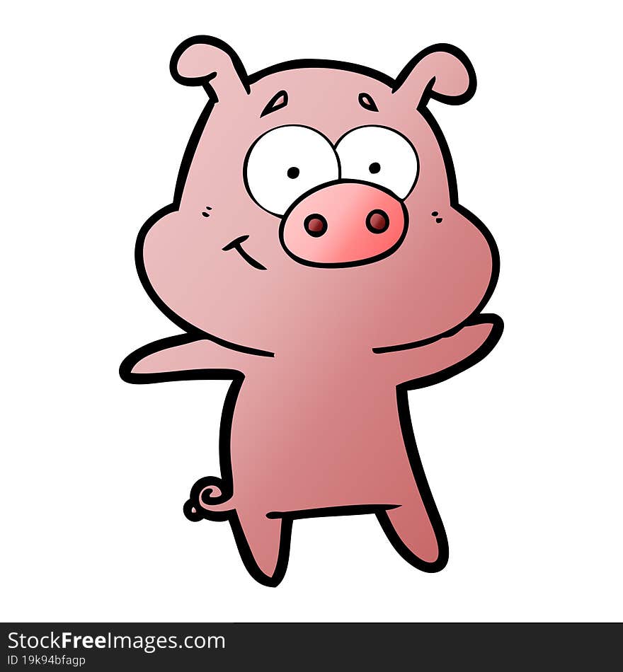 happy cartoon pig. happy cartoon pig