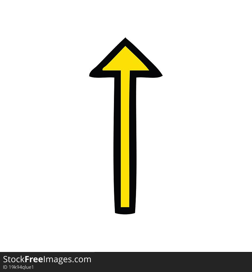 cute cartoon of a long arrow symbol