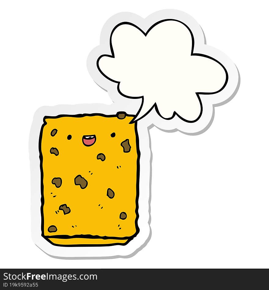 Cartoon Biscuit And Speech Bubble Sticker