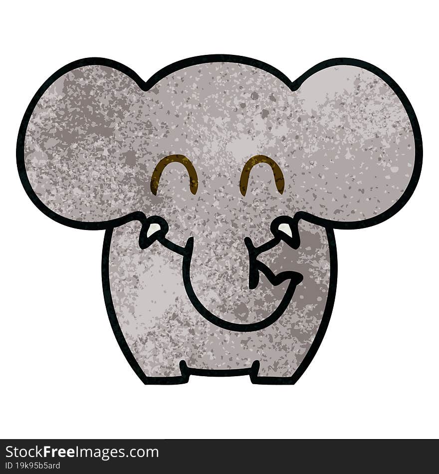 quirky hand drawn cartoon elephant