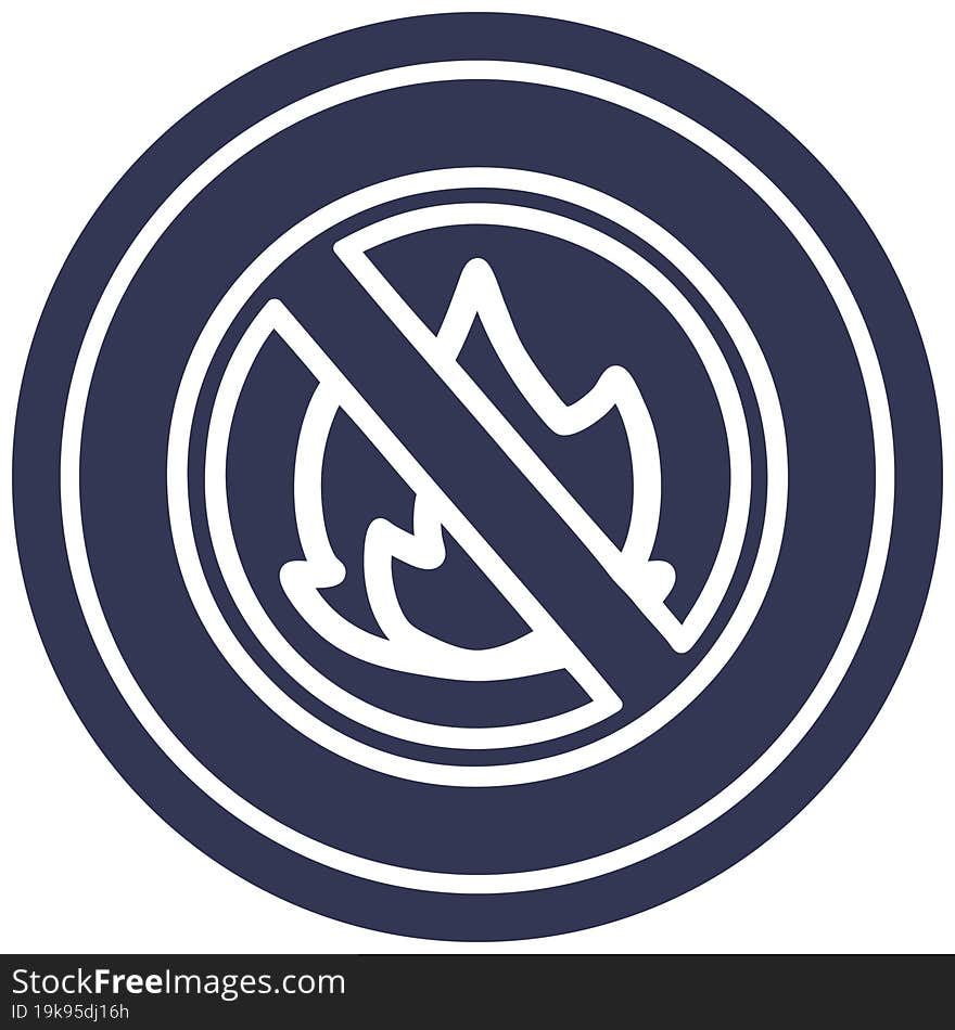 no flames circular icon symbol