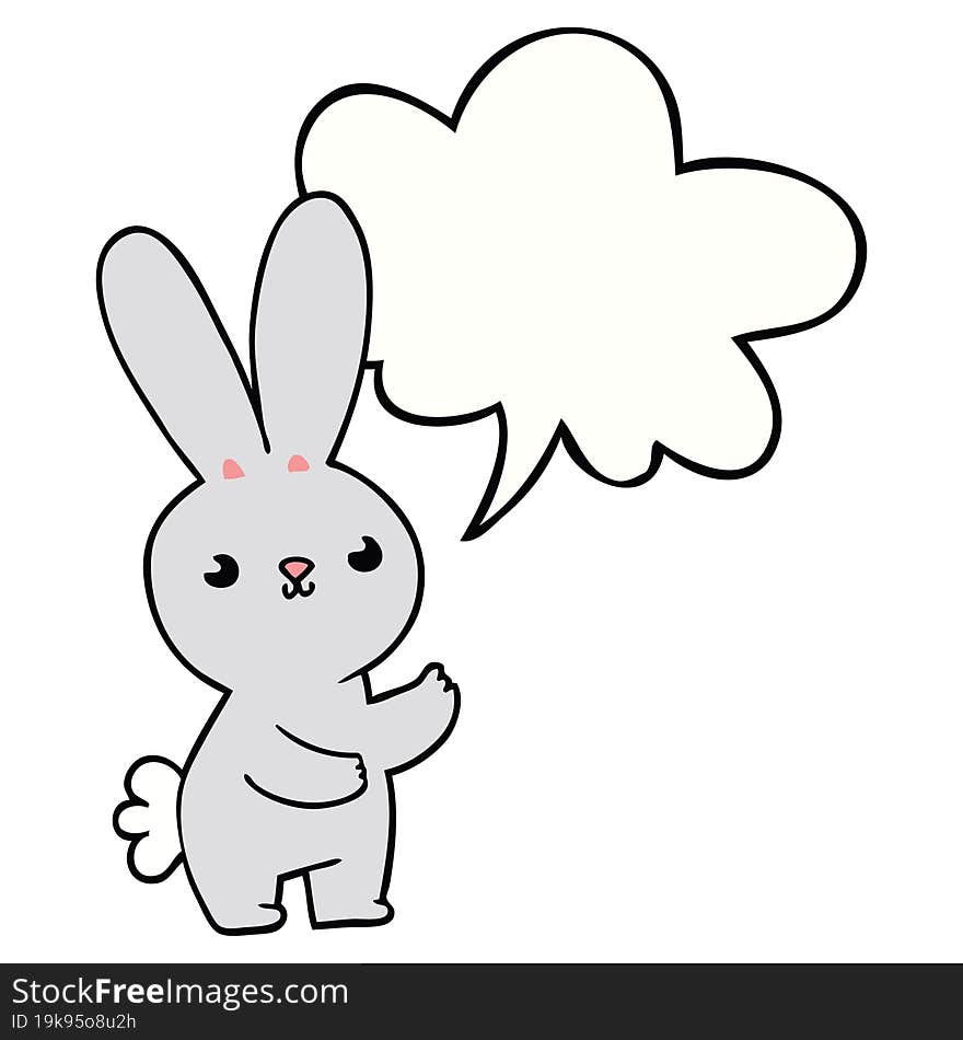 cute cartoon rabbit with speech bubble. cute cartoon rabbit with speech bubble