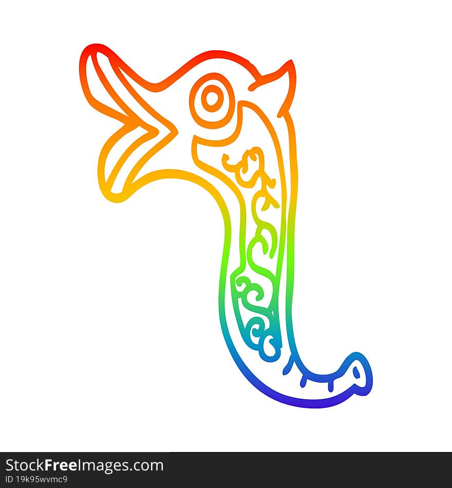 rainbow gradient line drawing cartoon war trumpet