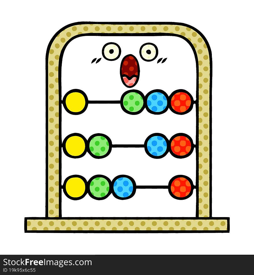 comic book style cartoon abacus