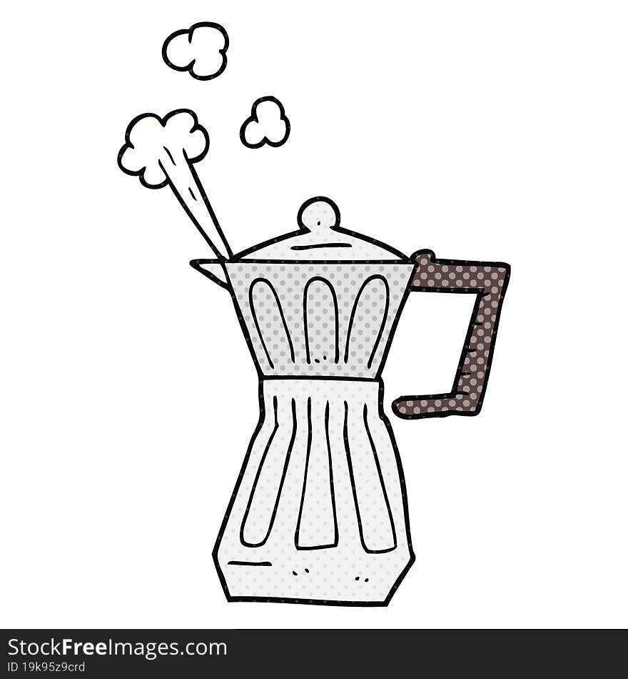 freehand drawn cartoon espresso stovetop maker