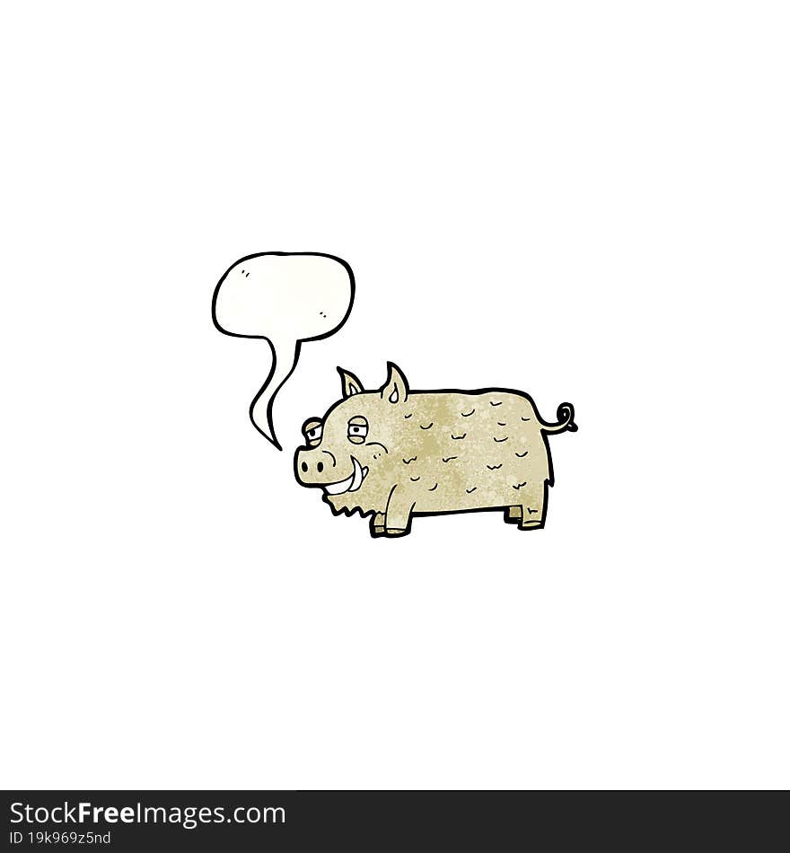 cartoon hairy pig