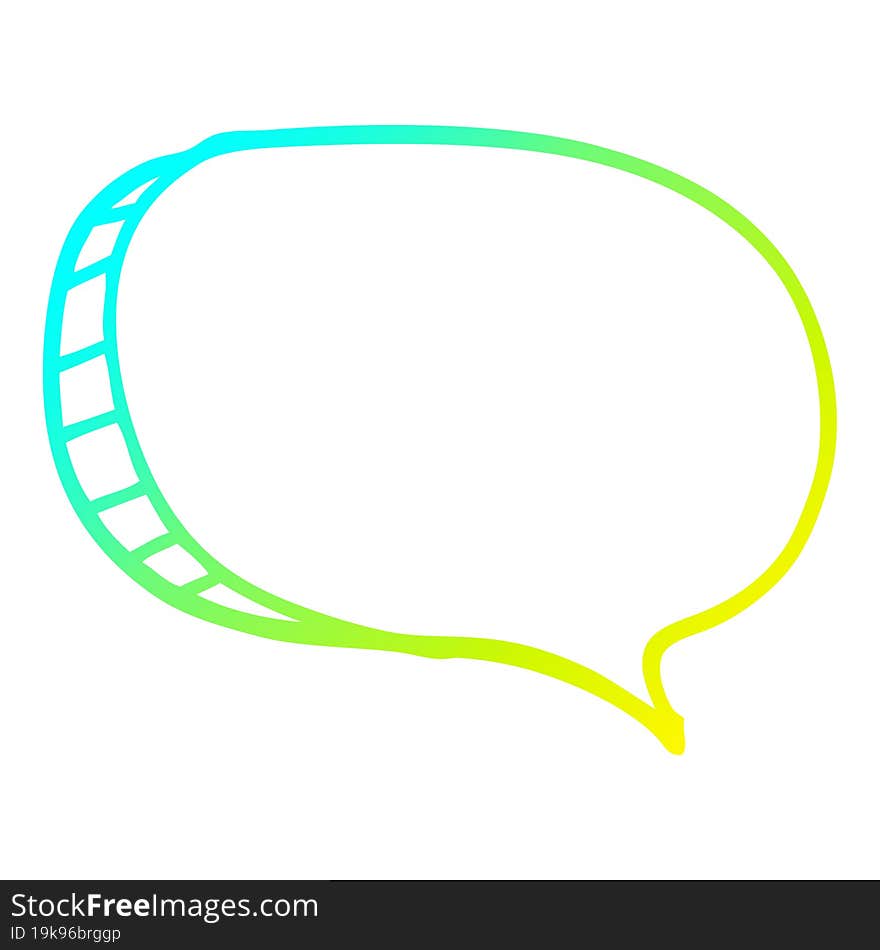 cold gradient line drawing cartoon speech bubble