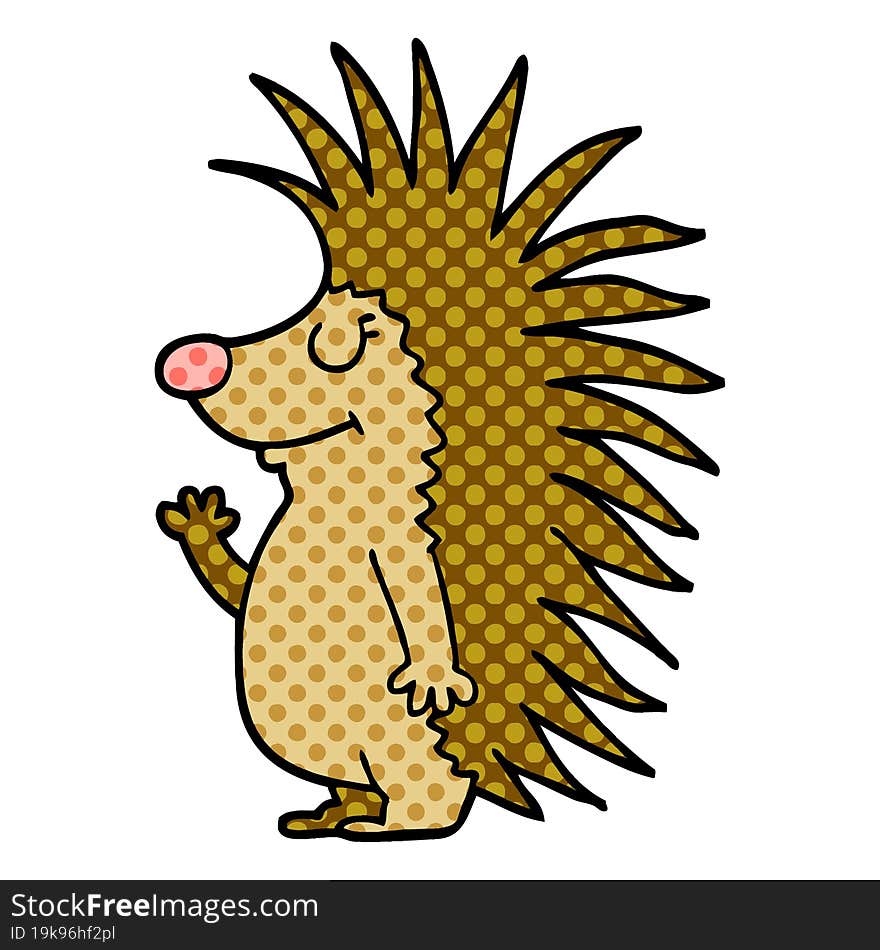 cartoon doodle spiky hedgehog