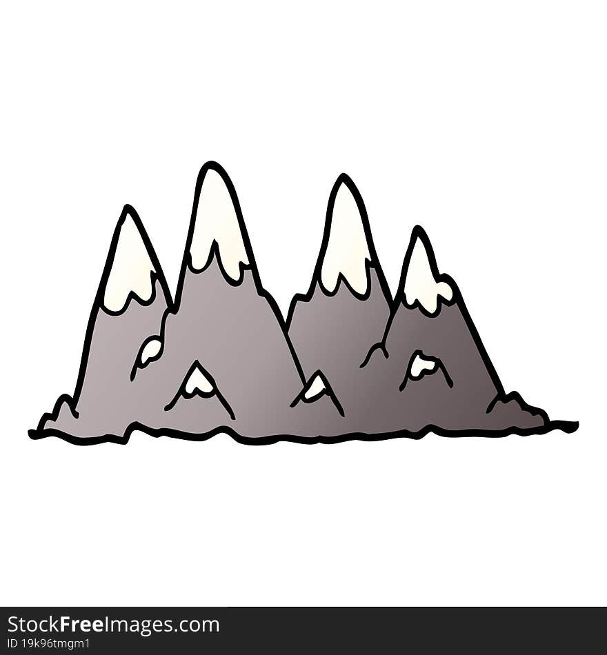 cartoon doodle mountain range