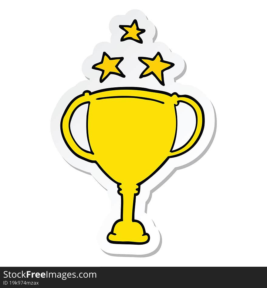 sticker of a cartoon sports trophy