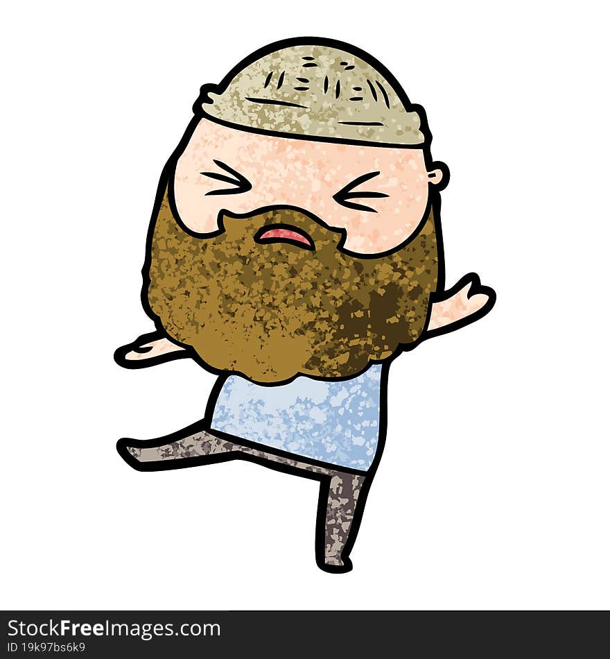 cartoon man with beard. cartoon man with beard