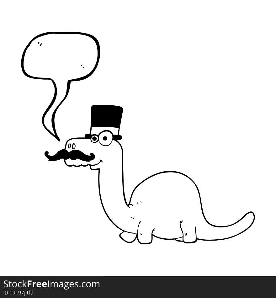 speech bubble cartoon posh dinosaur