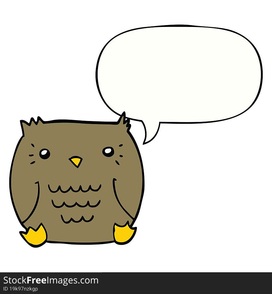 cartoon owl and speech bubble