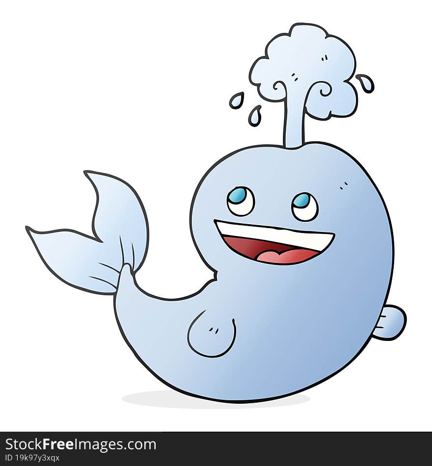 cartoon whale spouting water