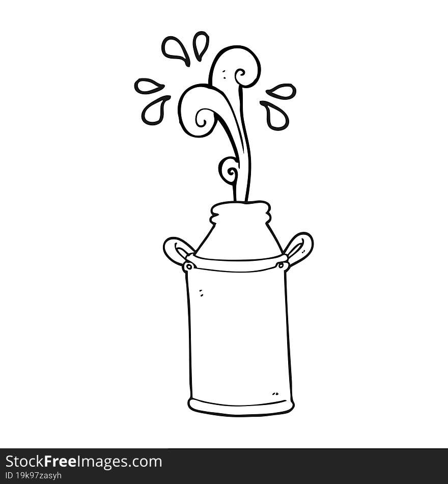 Black And White Cartoon Milk Barrel