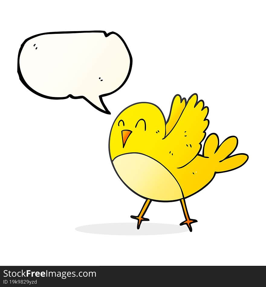 Speech Bubble Cartoon Bird