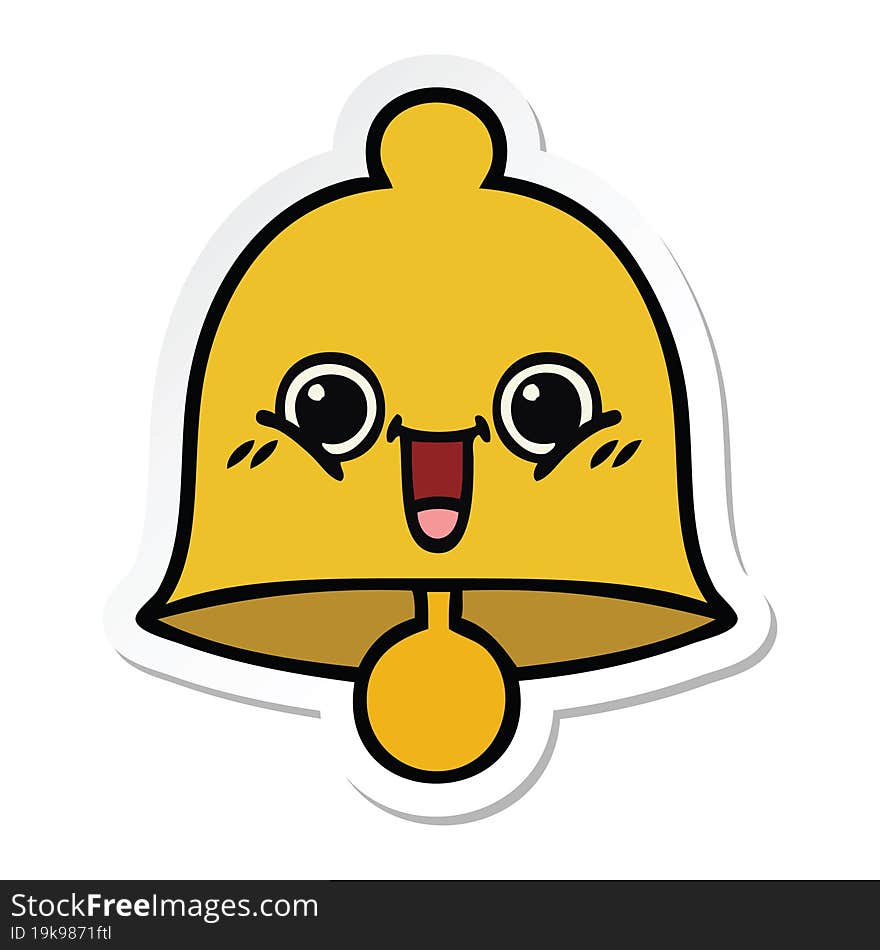 sticker of a cute cartoon bell