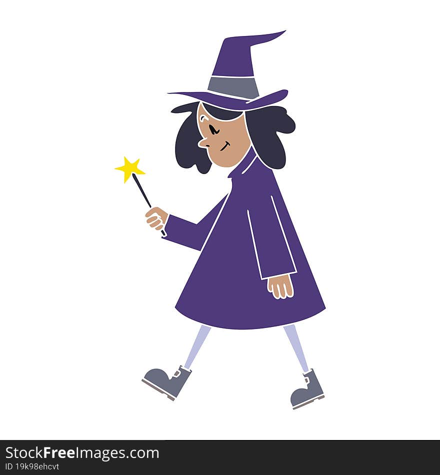 quirky hand drawn cartoon witch