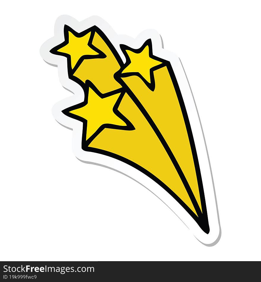 sticker of a cute cartoon shooting stars