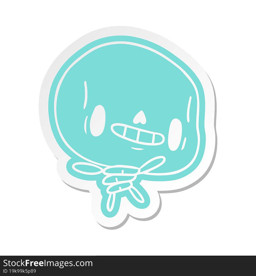 cartoon sticker kawaii cute dead skeleton