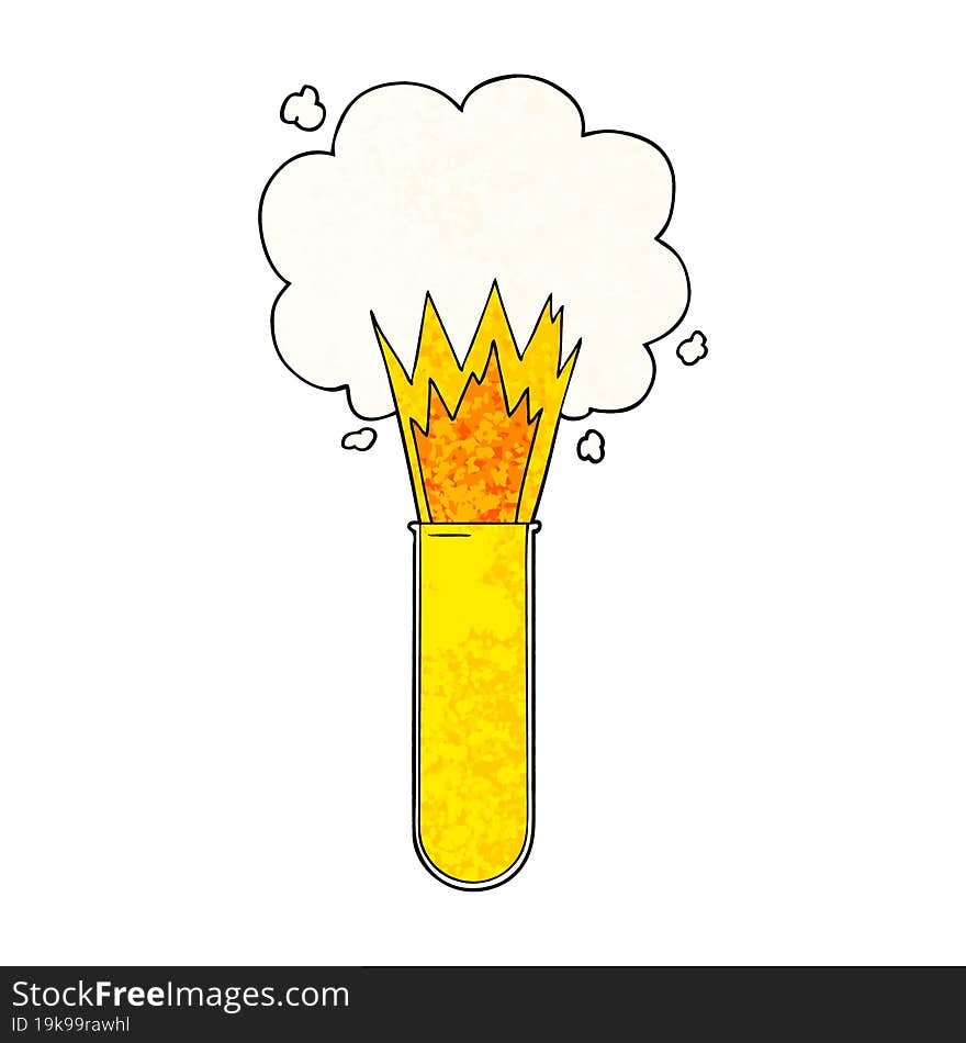 cartoon exploding chemicals in test tube. cartoon exploding chemicals in test tube