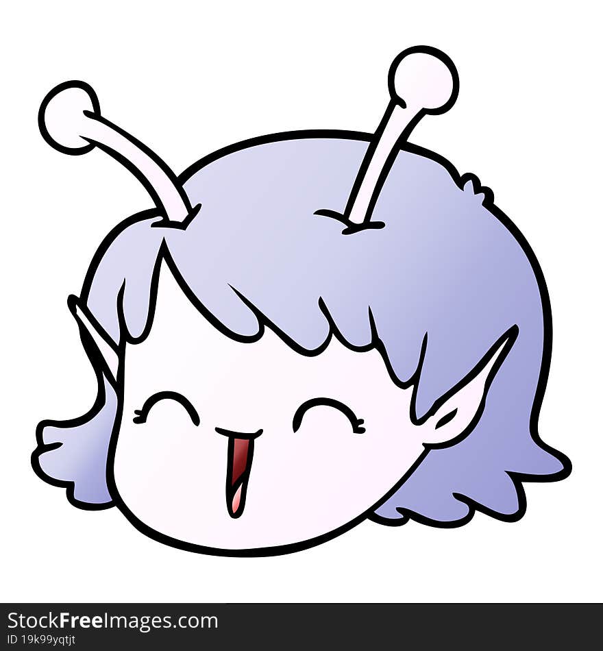 cartoon alien space girl face. cartoon alien space girl face