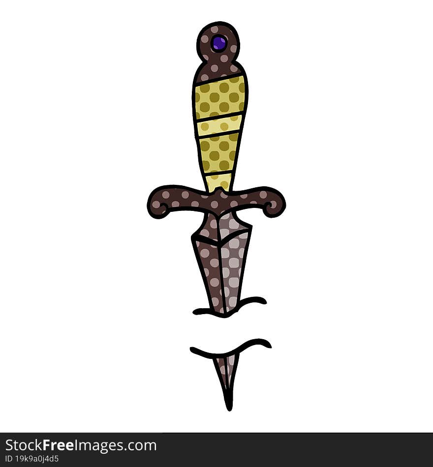 cartoon doodle tattoo dagger symbol