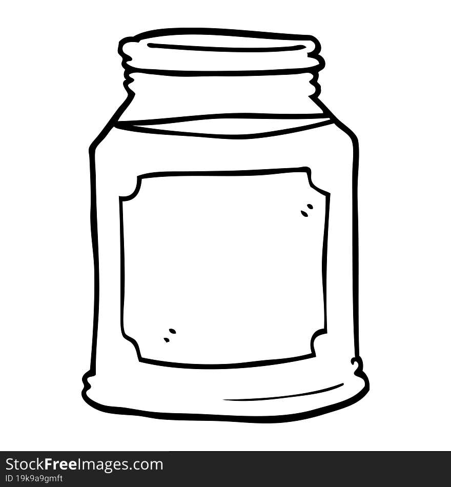 Line Drawing Cartoon Candle In Jar